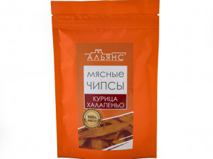 Кнуты Брусничные (500 гр.): Мясо (АЛЬЯНС) вяленое курица с халапеньо (50 гр)
